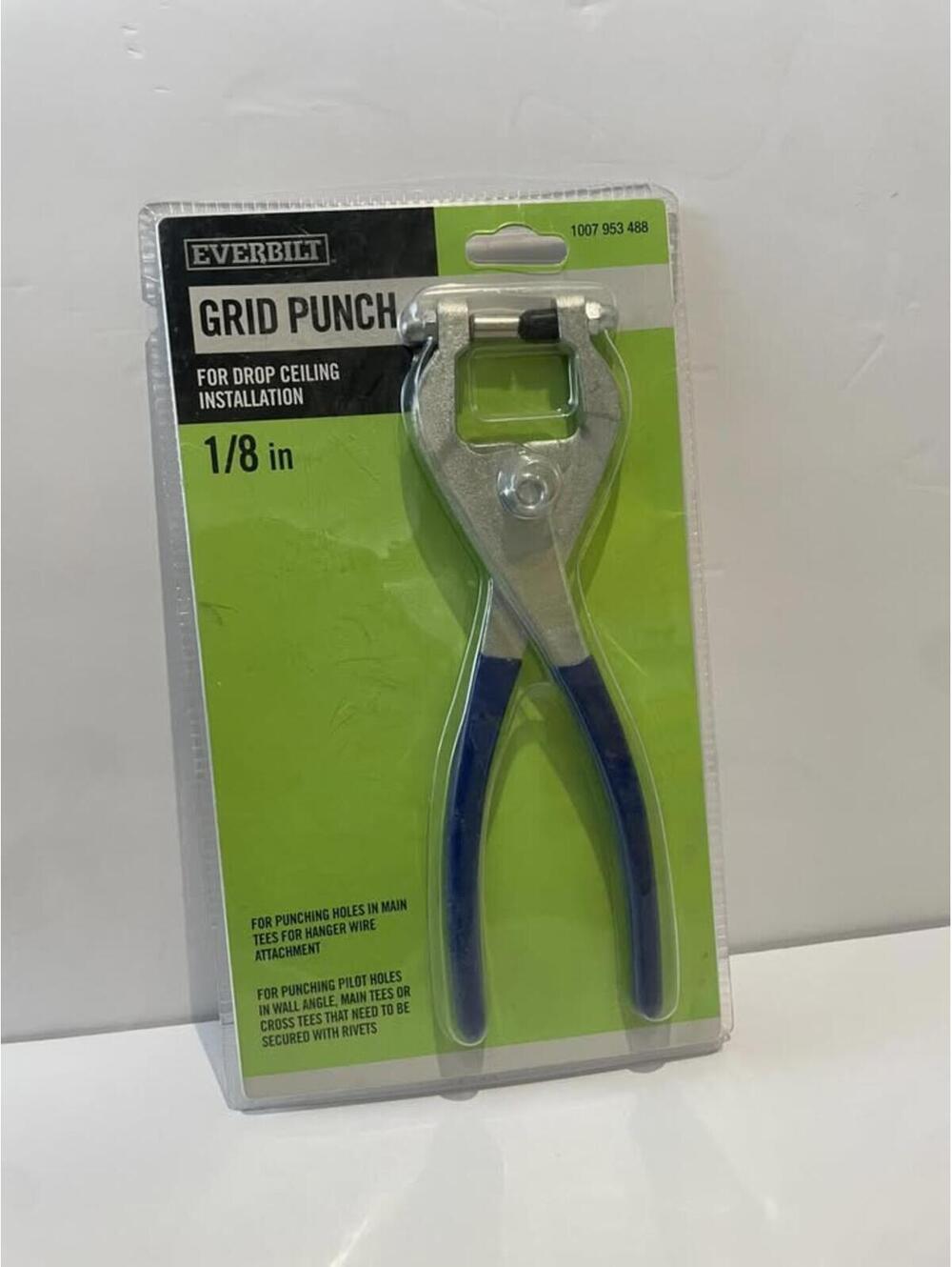 Everbilt Suspended Ceiling Grid Punch 1/8 in Hole Durable Galvanized Steel